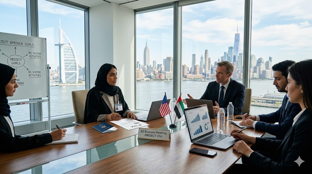 US B1 business visa services for UAE residents attending meetings in America