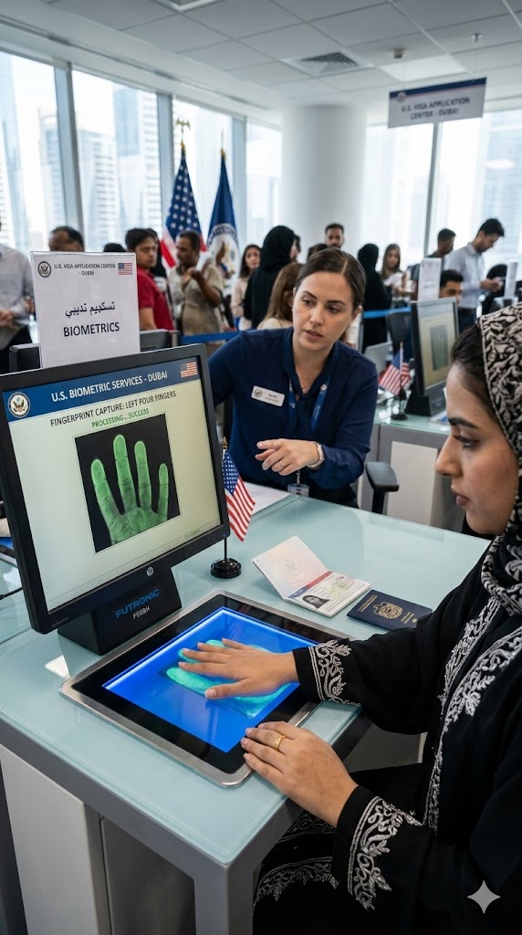US visa biometrics and fingerprint process for Dubai applicants